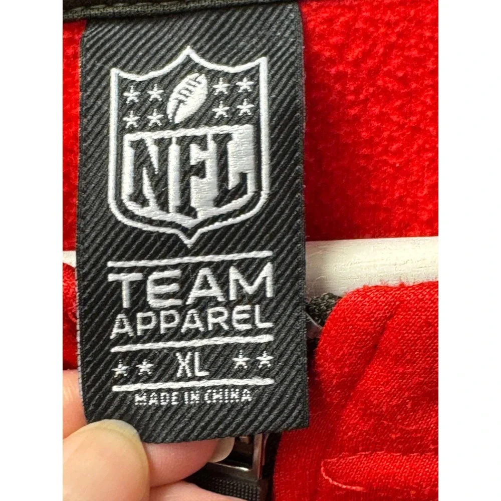Tampa Bay Buccaneers‎ NFL Hoodie Mens XL Red Quarter Zip Pullover